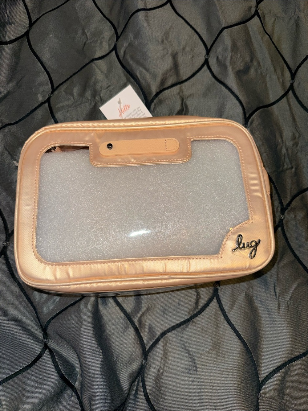 LUG Metallic Rose Stagecoach Stadium Bag, clear view inside